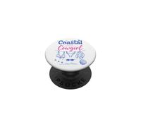 Coastal Cowgirl Bachelorette Summer Cowboy Hat Blue Beach PopSockets PopGrip Adhesivo