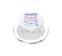 Coastal Cowgirl Bachelorette Summer Cowboy Hat Blue Beach PopSockets PopGrip para MagSafe