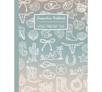 Coastal Cowgirl Composition Notebook: Blue Western Beach Aesthetic College Ruled Journal; 8x10"