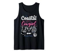 Coastal Cowgirl Summer Bachelorette Cowboy Hat Beach Blue Camiseta sin Mangas