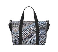 Coastal Fishing Net Shell - Bolsa de gimnasio grande de 16 pulgadas, ligera, bolsa de lona para viajes, deportes, bolsa de hospital para mamá, Black, Talla única