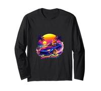 Coastal Fox Night Drive Retro Atardecer Manga Larga