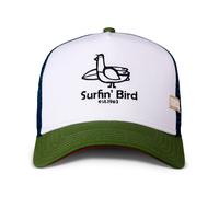 Coastal Surfin' Bird Blanco Verde Oliva Gorra de Camionero Ajustable