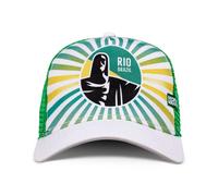 Coastal Hft Gorro Tipo Camionero Rio Brasil Blanco/Verde Meshcap Jesus Sombrero