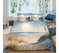 Coastal Lighthouse Funda Edredon Microfibra 3 Piezas Compuesto Impresión 3D Cierre de Coastal Lighthouse Funda de Edredón Funda de Almohada a Juego Lavables Transpirable for niña Double（200x200cm）