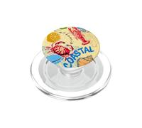Coastal Lighthouse Sailboat Ocean Sunset Scenic Artwork PopSockets PopGrip para MagSafe
