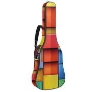 Coastal Marine Life - Funda impermeable para guitarra acústica con diseño de cangrejos rojos y estrellas de mar azules y estrellas de mar azules, acolchado de 1 cm de grosor, mochila con doble correa