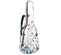 Coastal Marine Life - Funda impermeable para guitarra acústica con diseño de cangrejos rojos y estrellas de mar azules y estrellas de mar azules, acolchado de 1 cm de grosor, mochila con doble correa