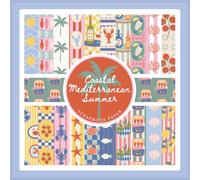 Coastal Mediterranean Summer Scrapbook Paper: Summer Themed Craft Paper Pad For Scrapbooking, Mixed Media, Decoupage, Junk Journals & Paper Crafts; 8.5 x 8.5"