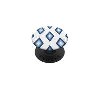 Coastal Modern Blue Diamonds Ikat Patrón Geométrico Motivo PopSockets PopGrip Adhesivo