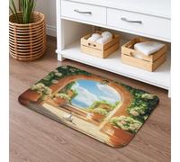 Coastal Oasis - Tapete de baño de secado rápido, absorbente y antideslizante, diseño floral de paisaje sereno, tapete de ducha antideslizante, de espuma viscoelástica de primavera, lavable, para baño