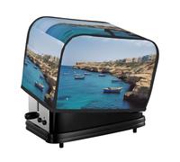 Coastal Of Malta - Cubiertas para tostadora de 2 rebanadas de pan, cubiertas acolchadas a prueba de polvo, pequeñas fundas lavables para electrodomésticos, panificadora, protectora para cocina