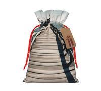 Coastal Pier"Bolsa de regalo reutilizable para fiestas navideñas y diseño de cordón que hacen que tu regalo sea más delicado