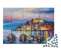 Coastal Scene Puzzle para Boy & Girl 1000 Piezas Reciclable Isly Village Puzzle Divertido and Desafiante Family Juego Excelente Idea de Regalo para Child‘s Birthday 70x50cm/1000pcs