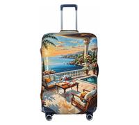 Coastal Style Garden Villa - Fundas protectoras elásticas para equipaje de 45,7 a 81,3 cm, Black, M