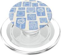Coastal Summer Blue Seashells Starfish Beach Blue Preppy PopSockets PopGrip para MagSafe