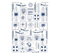 Coastal Surf Summer Beach Ocean Theme Journal Marine Biology Aesthetic College Ruled Notebook for Writing Note Taking: Navy Blue and White Salty Soul ... Cute Gifts & Stationery for Women, Girls