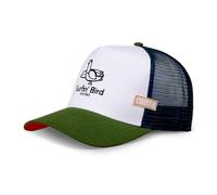 Coastal Surfin' Bird Blanco Verde Oliva Gorra de Camionero Ajustable