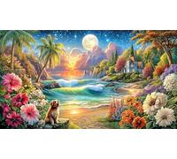 Coastal-Villa-with-Pool-and-Blue-shutters 1000 Piezas Puzzle Familiar Papel Reciclado Desafiante y Divertido para Adultos Decoración Mural 70x50/1000pcs