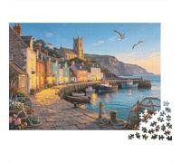 Coastal Village Puzzle 1000 Piezas Recycled Seaside Town Puzzle para Niños y Niñas Parent Child Game Props Desarrolla la Inteligencia de los Niños Educational 70x50cm/1000pcs
