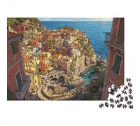 Coastal Village Puzzle for Adultos 1000 Piezas Reciclable Papel Cinque Terre Puzzles Educativo Game Desafío Ideal for Family and Amigos Regalos 52x38cm/1000piezas