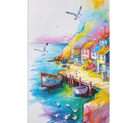 Coastal Watercolor Dreams Journal: “6×9” Paperback Notebook with Lined & Sketch Pages - Beach, Ocean & Nautical Vibes
