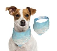 Coastal Wave Light - Bandanas para perro, suaves, cómodas, ajuste ajustable para niños y niñas, tres tamaños para gatos y perros