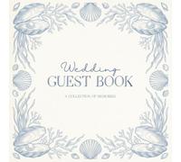 Coastal Wedding Guest Book: Luxury Beach Wedding Guest Book with Blue Toile Oyster & Pearl Design | Elegant Blue & White Keepsake for Destination & Ocean Weddings