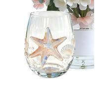 Coastal Wine Glasses, Stemless Glassware Set, 100ml Coastal Juice Cups