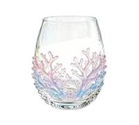 Coastal Wine Glasses, Stemless Glassware Set, 100ml Coastal Juice Cups