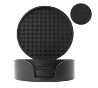 Coaster de silicona - Posavasos antideslizantes - Resistente al calor 6 piezas base con soporte, para cocina, salón, trabajo, bar, decoración