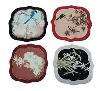 Coasters Set, Anti-Slip Absorbent Drink Mats, Diatomite Material, Water Mark Prevention, 4-Piece Rustic Aesthetic Accessories, for Kitchen, Desk, Dining Table and Coffee Moments, 7.09 Inches