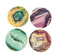 CoasterStone Multicolor Posavasos absorbentes Ágata Surtida Paquete de 4 4.1 Pulgadas, Piedra, 4.25 Inches