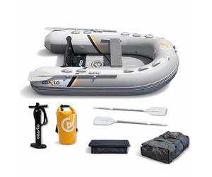 Coasto - Anexo Inflable Premium 248 - BT-CDS248P - Suelo Dropstitch/Alta Presión - 3+1 plazas, 248 x 154 cm - Extrema Estabilidad - Pack de 2 Palas, Bomba y Bolsa de Transporte - Gris