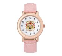 Coat Arms of The Kingdom of Belgium - Reloj de pulsera para mujer, elegante, analógico, de cuarzo, correa de piel