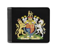 Coat Arms of The United Kingdom - Cartera plegable para hombre con tarjetero y monedero de piel