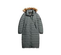 Superdry Fuji Hooded Longline Puffer Chaqueta, Verde (Balsam Green), 36 para Mujer