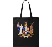 Coat of Arms of New Zealand - Bolsa de algodón ecológico natural, color negro, Black, Talla única