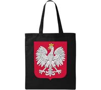 Coat of Arms of Poland - Bolsa de algodón ecológico natural, color negro, talla única, Negro -, Talla única