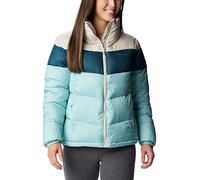 Columbia Puffect Color Blocked Jacket Chaqueta, Mujer, Aqua Haze, Ola Nocturna, Piedra Oscura, S