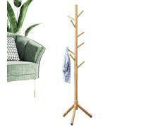 Coat Stand, Wooden Coat Tree, Freestanding Coat Stand, Heavy Duty Coat Rack, Coat Tree with 8 Hooks, Stable Hat Rack, Clothes Rack for Entryway, Hallway Coat Tree Stand, Bedroom Coat Organizer