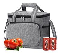 CoatCool Bolsa Térmica Porta Alimentos 15L | Bolsa Comida Trabajo, Nevera Portátil Isotérmica Plegable, Grande con Correa Ajustable, Para Picnics Playa Camping