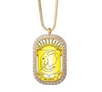Coate d'Ivoire - Collar con colgante con emblema nacional de diamantes y cristales dorados