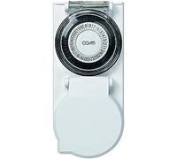 COATI - Mini Programador Analógico Diario, Enchufe Temporizador Programable, Tamaño Compacto, Apto para Exteriores, Ideal para Patios y Jardines, Resistente al Agua, Color Blanco