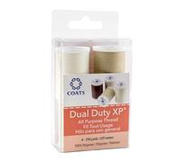 Coats Abrigos Mezcla de poliéster Dual Deber XP Multiusos Rosca 250yd spools-Dark Marrón, Natural, Perla y marrón