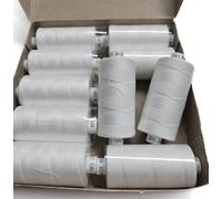 Coats Moon - Hilo de coser surtido - Caja de 10 carretes - Hilo multiusos de poliéster Moon para coser y overlocking, 1000 yardas cada uno, 120 (blanco) + 2 carretes gratis (1 blanco, 1 negro)