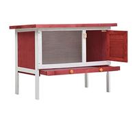 Coavain Conejera roja y blanca 90 x 45 x 65 cm, resistente a la intemperie, para animales pequeños, para jugar con libertad en movimiento, área de entretenimiento, seguridad, recinto para animales