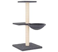 Coavain Rascador con columnas rascadoras de sisal, gris oscuro, 46 x 44 x 72 cm, muebles para gatos con plataformas, área de actividad para mascotas, rascador, escalada, felpa suave, rascador todo en