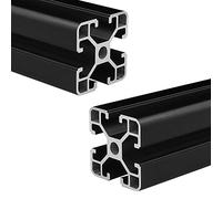 Coavoo 2 piezas 4040 perfil de aluminio 200mm largo, 40mm x 40mm perfil aluminio anodizado negro T-ranura estándar lineal carril marco para impresora DIY 3D DIY y máquina CNC