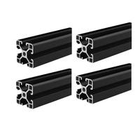 Coavoo 4 piezas 4040 perfil de aluminio 200mm largo, 40mm x 40mm perfil aluminio anodizado negro T-ranura estándar lineal carril marco para impresora DIY 3D DIY y máquina CNC